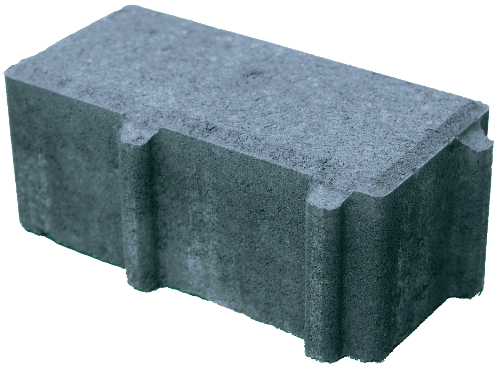 Concrete paver block for outdoor landscaping and driveway construction.